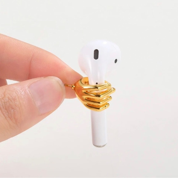 18K White Gold (Rhodium) Plated Anti Loss AirPod Headphone Hand Earrings Holder - Picture 6 of 7